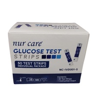 NUR CARE® GLUCOSE TEST STRIPS 50 Test Strips Individual Packed ( 1 Box / 50 Test Strips )