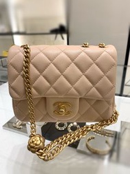 Chanel 23s mini flap square bag  17cm 迷你口蓋包 山茶花扣 調節扣 方胖子