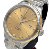 TUDOR12503 男士不鏽鋼自動腕錶，香檳色錶盤，金銀組合，含錶盒和保固卡。