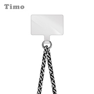 Timo iPhone/安卓撞色棉繩手機掛繩背帶組-黑白