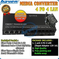 - SWITCH Fiber Optik ETHERNET FIBER SWITCH MEDIA CONVERTER 4 FO 4 LAN