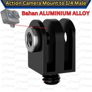 Action Camera Mount Adapter To 1/4 Male Screw Converter Action Camera Screw GoPro DJI Insta360