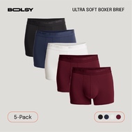 Ultra Soft Modal Boxer Brief Men 5 PCS | Men's Premium Underwear Soft Skin-Like Boxer Lelaki Dewasa