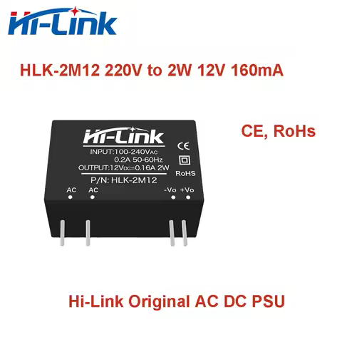 Hi-Link Original 90-245Vac to 2W 12V 0.16A AC DC Power Supply Module HLK-2M12 CE RoHs