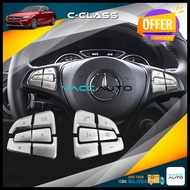 Mercedes Benz C-Class W205 C200 C250 C250 AMG Steering Wheel Button Switch Trim Cover Silver Vaccaut
