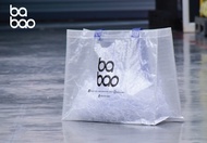 babao กระเป๋าถุงผ้าพีพีสาน (PP Woven Fabric) ทรง Super bao (ถุงใส หูดำ) L