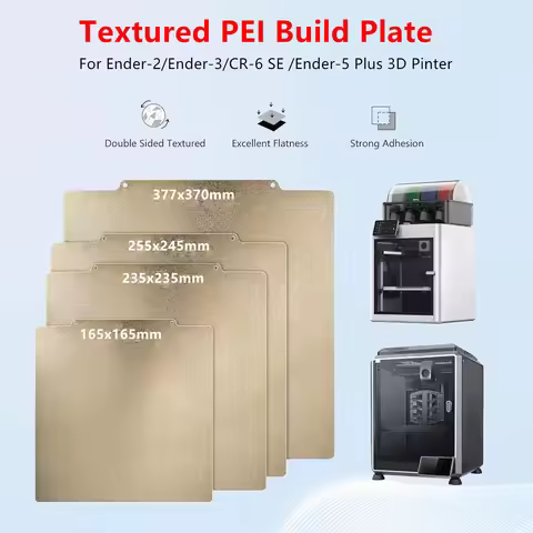 PEI Build Plate for Ender-2/Ender-3/CR-6 SE/Ender-5 Plus Hot Bed Double Sided Textured PEI Flexible 