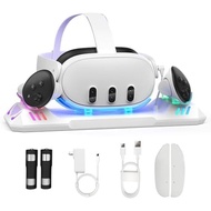 Quest Charging & Meta 3 with 2100mAh 3, for 2 USB-C for Quest Station Cable, Charging Dock and 3S/Qu
