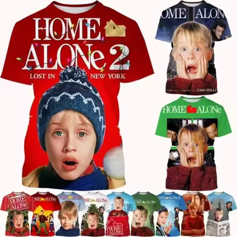 Christmas Movie Home Alone T Shirt Classic Holiday Home Casual Short Sleeve T Shirt Unisex Film Post