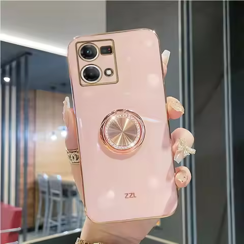 Diamond Bling Ring Holder Case For Oppo Reno 7 8 9 Pro Plus 8T 4G 5G 5F 2Z 2F 7SE 5 Lite 6Z 4Z 5G Re