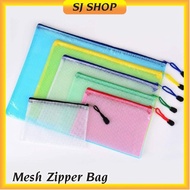 Soft Mesh Zipper Bag B6 A5 B5 A4 B4 A3 | PVC Zipper File Bag Waterproof Transparent Portable Bag | Z