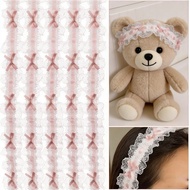 1/2pcs French Sweet Girl Lace Trim, Bow Ribbon with Flesh Pink Satin, 3D Hollow Design for Lolita/JK