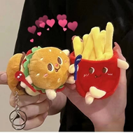 Food Shaped Plush Toy Cute Burger Keychain Plush Little Doll Pendant