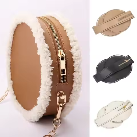3Pcs PU Leather Bag Making Accessories Bucket Shape Knitting Style Bucket Bag Bottom Handmade Design