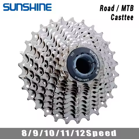 SUNSHINE Road Bike Cassette 8/9/10/11/12 Speed 23/25/28/32/34/36T K7 Cassette 8V 9V 10V 11V 12V for 