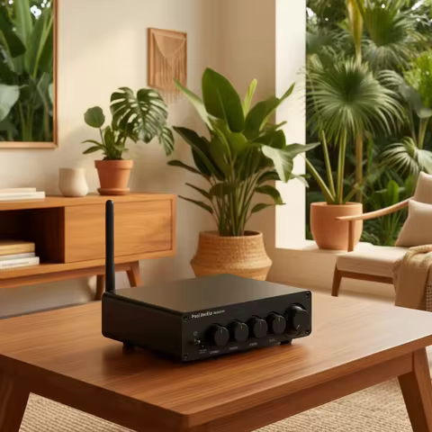 Fosi Audio Bluetooth Sound Power Amplifier 2.1 Channel Amp Audio Reciver for Speaker Subwoofer 165Wx