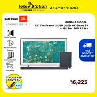 [TV BUNDLE] 65" The Frame LS03B QLED 4K Smart TV + JBL Bar 800 5.1.2ch | Free Google Nest Hub