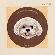 EMJOUR Embroidery Sticker Card-Maltese | Dog Pet Souvenir Gift Card Bag Decoration Phone Case