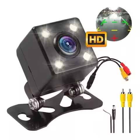 [4 LEDs Reverse Car Camera] Car Backup Camera Reverse Adjustable Camera Night Vision Universal
