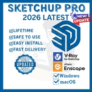 SketchUp Pro 2026 Full Set | V-Ray | Enscape | LayOut | Style Builder | Thea | Asset Library  Latest
