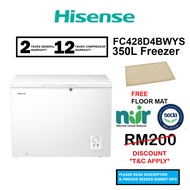 (SEDA) Hisense 350L Chest Freezer 8 In 1 Function FC428D4BWYS (White) Peti Beku (FREE Floor Mat)