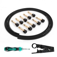 Ghost Fire Solderless Pedalboard Cable Kit - No Cable Stripping Required6.5ft Cable & 10 Nickel Plat