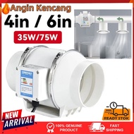 Exhaust Fan 4"/ 6"/ 8" inch High Suction Power Silent Inline Duct Booster Extractor Ventilation Fan 