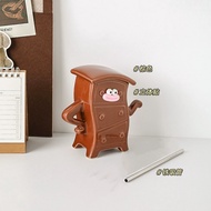 350mL Creative and Quirky Cabinet Cup Mug Proud and Delicate Design Ceramic Mug with Lid Office Drin