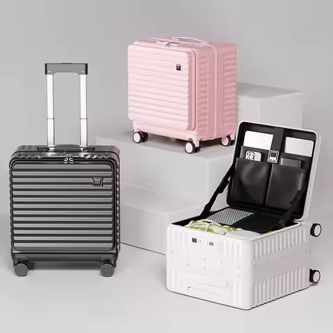 Side-opening 18-inch Lightweight Boarding Suitcase Small Female 20-inch Short Trip Suitcase Sturdy A