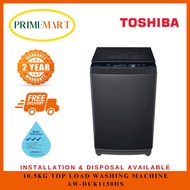 TOSHIBA AW-DUK1150HS 10.5KG TOP LOAD WASHING MACHINE - 2 YEARS TOSHIBA WARRANTY + FREE DELIVERY