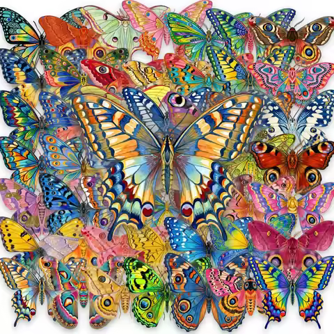 50Pcs Beautiful Colorful Butterfly Clear Stickers PET Waterproof Decorate Window Phone Scrapbook Fri