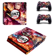 [Enjoy the small store] Demon Slayer PS4 Slim Skin Cover สติกเกอร์รูปลอกไวนิลสำหรับ Playstation 4 PS4 Slim Skin Console และ2 Controllers