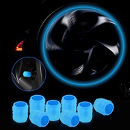 4Pcs Luminous Wheels Cap Tire Valve Stem, Glow Luminous at Night, Illuminated Auto Car Wheel Valve S