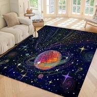 Space Rugs for Boys Bedroom: 6x9 Feet Outer Space Area Rug Dark Blue Universe Planet Star Solar Syst