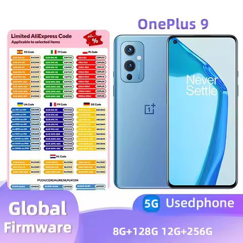 OnePlus 9 5G Global Version 12GB 256GB 6.55‘’ 120Hz Fluid AMOLED Display Hasselblad Camera Original 