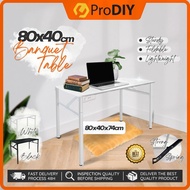 Foldable Banquet Table 80x40cm 100x50cm 120x60cm Black White Lightweight Study Desk Easy Folding Iro