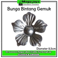 bunga matahari dan bintang ornamen tralis aksesoris pagar besi tempa bahan plat