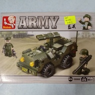 Military lego jeep 4x4 with 2 cute figures.