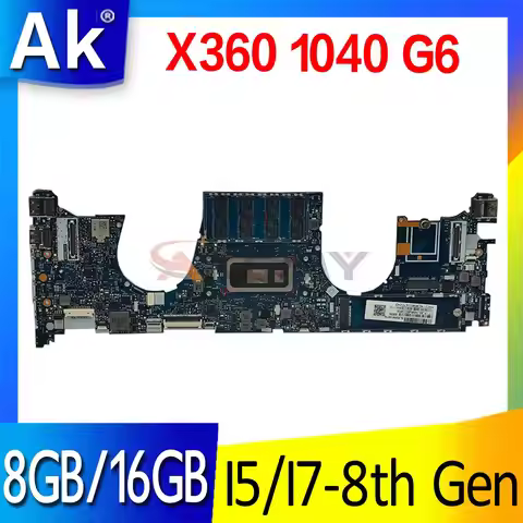 For HP EliteBook X360 1040 G6 Laptop Motherboard 6050A3037501 i5 i7 8th Gen CPU With RAM 8GB 16GB L6