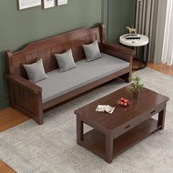 Solid Wood Sofa Combination Living Room Three-person Balcony Leisure Chair Simple Single Sofa Chair 