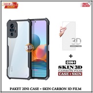 Case XUNDD Casing Xiaomi Redmi Note 5/5 Pro/8 Pro/10/10S/10 5G/10T/10 Pro/10 Pro Max/11/11S Free Skin Carbon 3D Film Shockproof Armor Fhusion Transparent