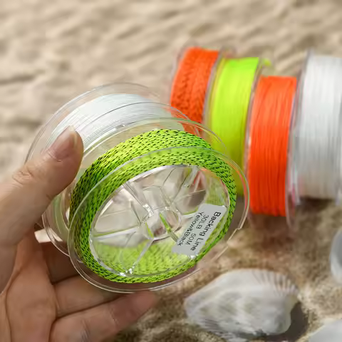 1Spool 20LB 30LB Fly Fishing Backing Line 50M Braided Polyester Spool Filler Line Solid Two-Tone Col