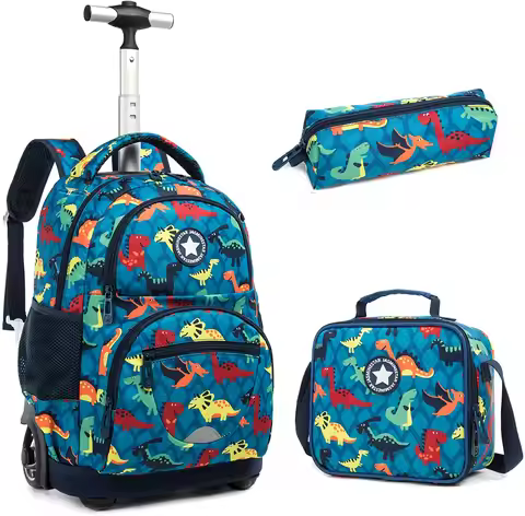 Kids School Rolling Backpack Bag for girls School Trolley Bag for boys Laptop Trolley Backpack Bag C