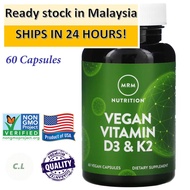 MRM Nutrition Vegan Vitamin D3 & K2 vit D3K2 D3 K2 60 Vegan Capsules EXP 05/2028