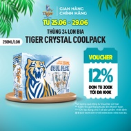 Thùng 24 lon bia Tiger Crystal Coolpack 250ml/lon