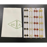 Van Cleef  Van Cleef & Arpels [VC@ Vintage Alhambra Four-Leaf Clover10Inlaid floral carved necklace]