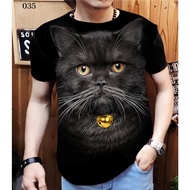 Yc Collection Men's Distro T-Shirt/ with Black Cat Image Men's Tops