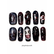 Playphukan.nails Ready-Made False Nails Halloween Gel Horror Page There Are Equipment Ready To Insta