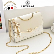 【LUXI BAG】Beg Bahu Gaya Korea Tawaran Hari Gaji Wanita Mewah Berpayet & Berantai (Beg Silang/Beg Tan