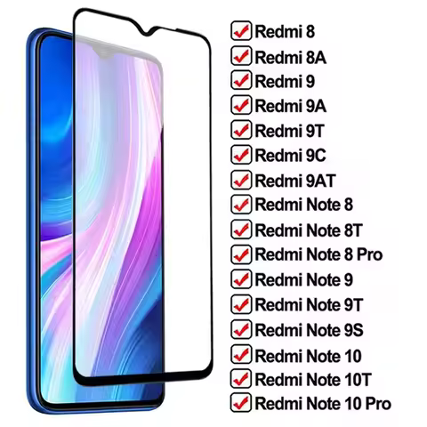 100D Protection Glass For Xiaomi Redmi 8 8A 9A 9AT 9C NFC Screen Protector For Redmi Note 8 9 10 Pro